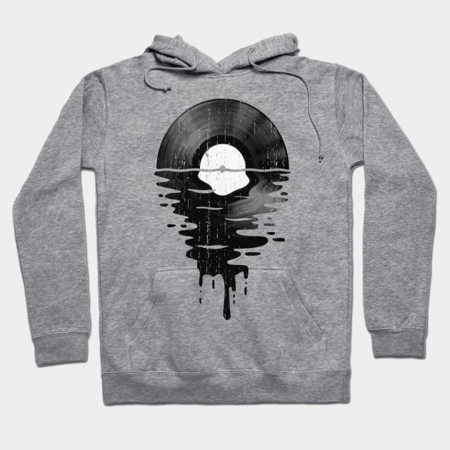 Cool Music Vinyl Retro Vintage White Hoodie by Nerd_art